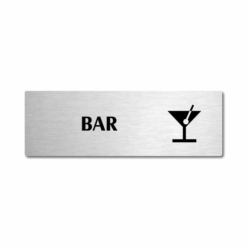 Bar, stříbrná popiska na dveře